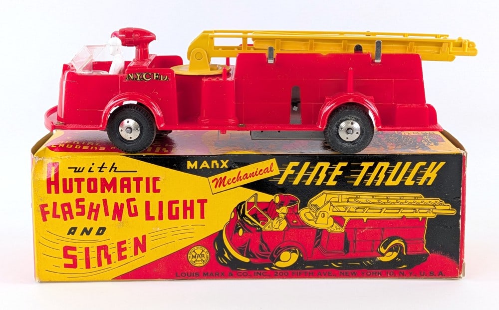 Marx Windup Fire Truck w/ Box (1 of 7)