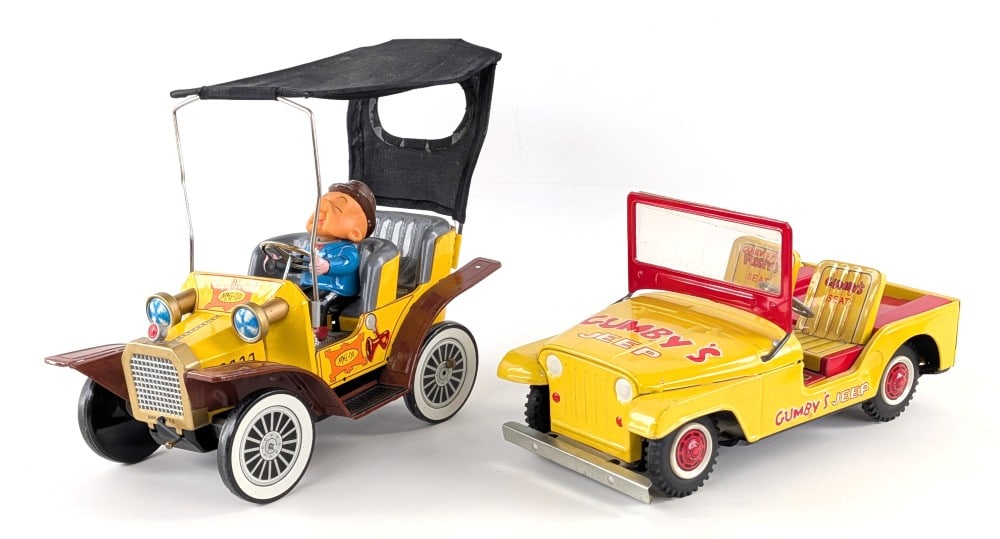 Tin Gumby's Jeep and Hubley Mr. Magoo Car (1 of 12)