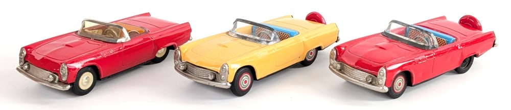 (3) Bandai Tin Friction Ford Thunderbird Cars (1 of 13)