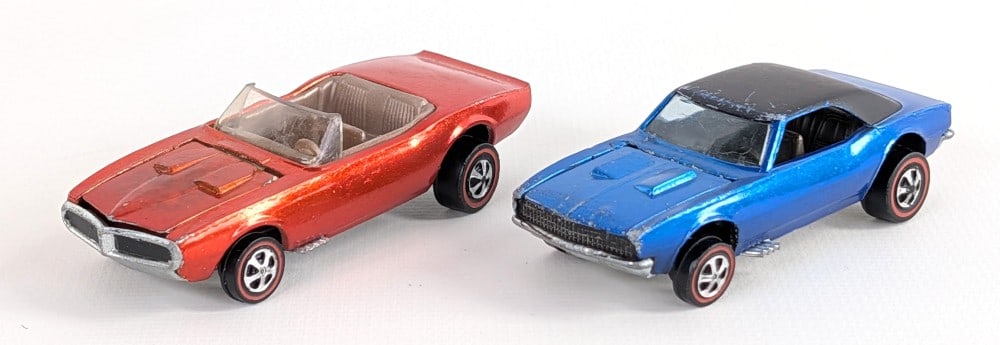 Hot Wheels Redline Blue Custom Camaro and Orange Custom Firebird (1 of 11)