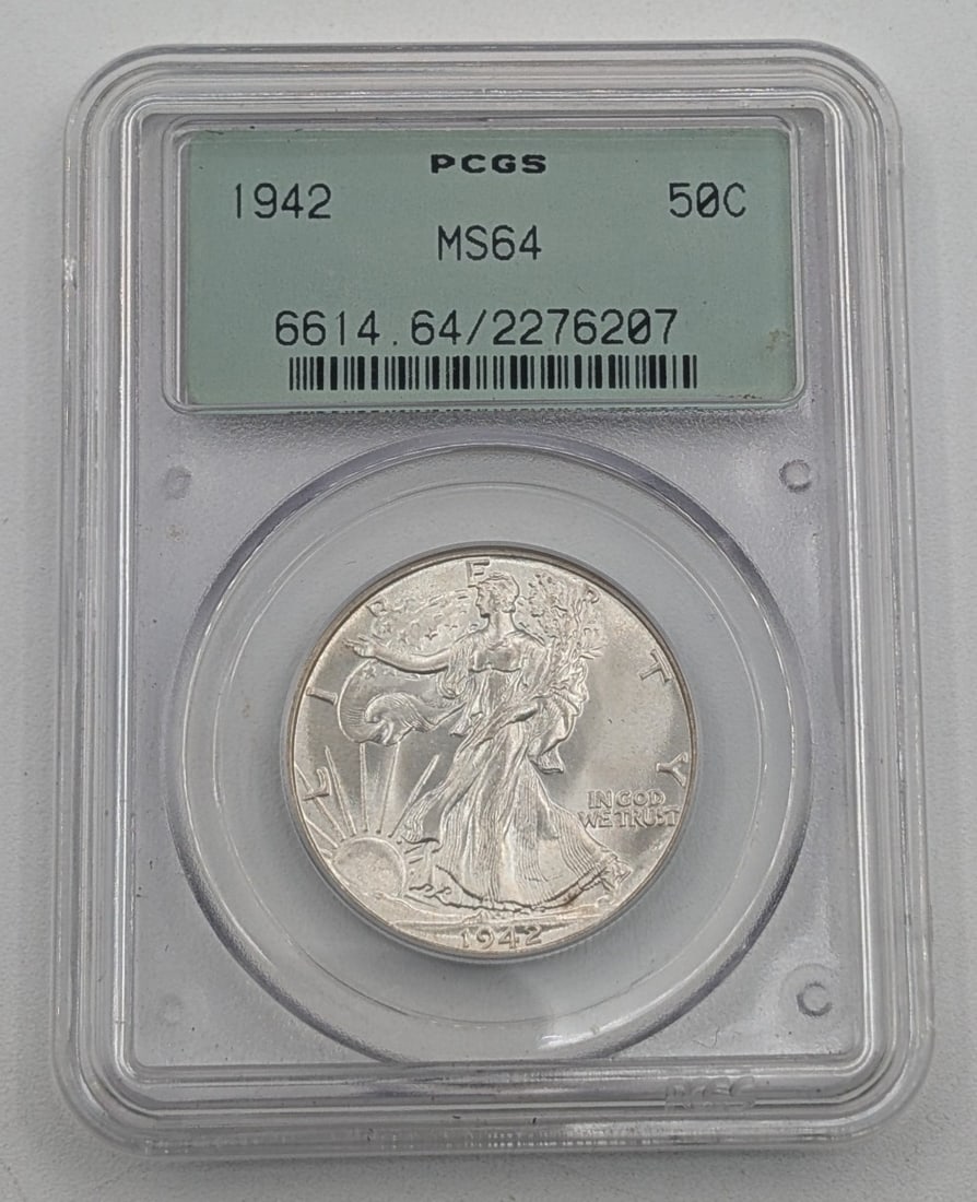 1942 United States Walking Liberty Half Dollar - PCGS MS64 (1 of 2)