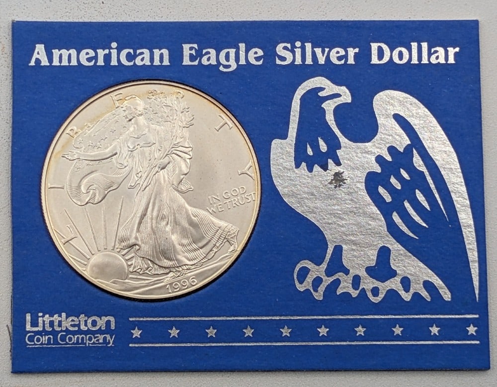1996 American Silver Eagle 1 Troy Fine Ounce Silver Uncirculated Dollar (1 of 4)