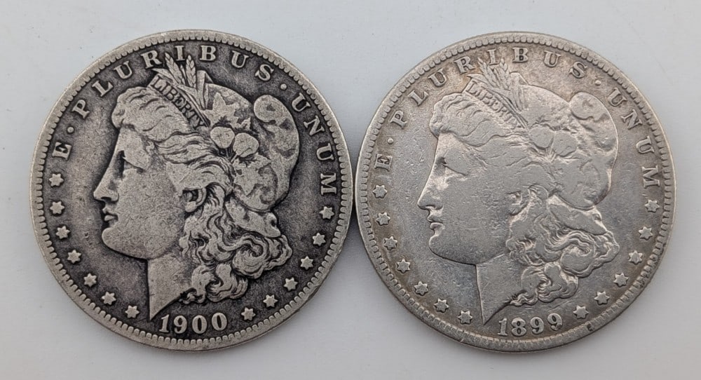 1899-S & 1900-O United States Morgan Silver Dollars (1 of 2)