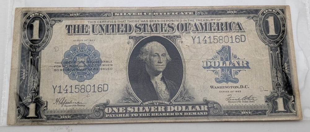 Series Of 1923 United States $1 Large Size Silver Certificate (1 of 2)