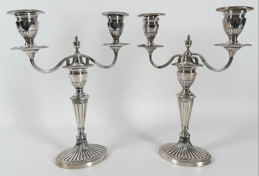 Pair Of Antique Tiffany & Company Silver-Plated 2-Light Candelabras (1 of 4)