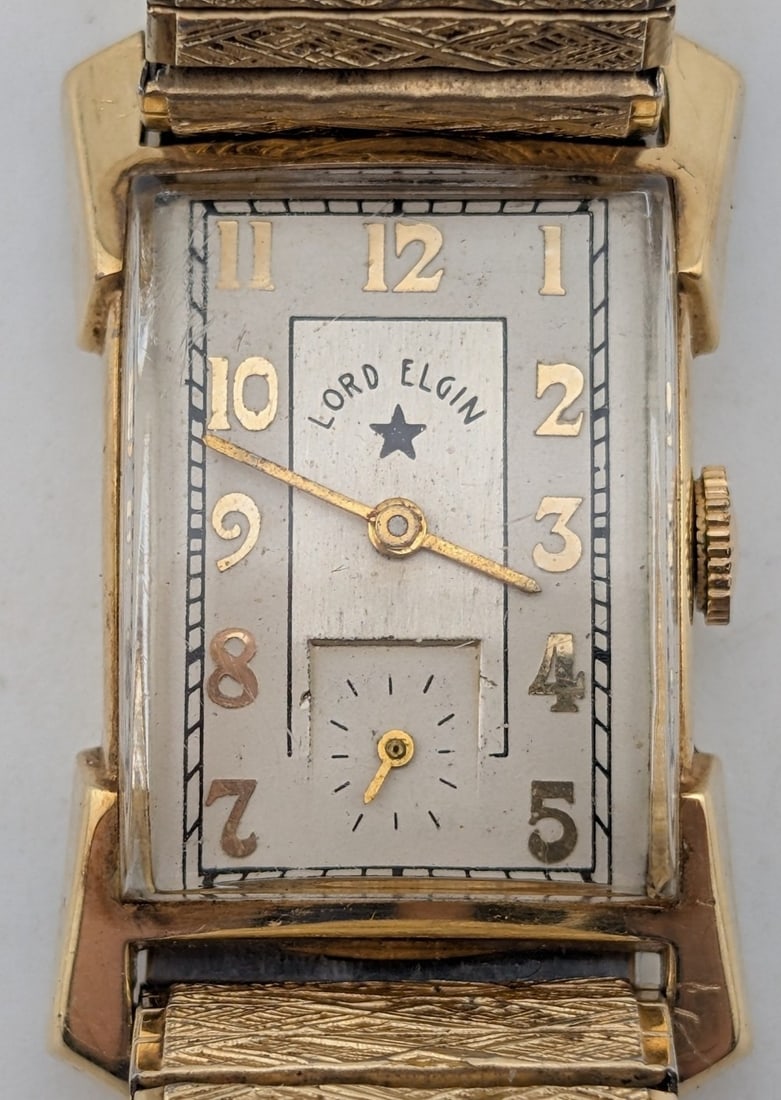 1950's Men's Lord Elgin 14K Yellow Gold Tank Wristwatch Reference #4533 (1 of 9)