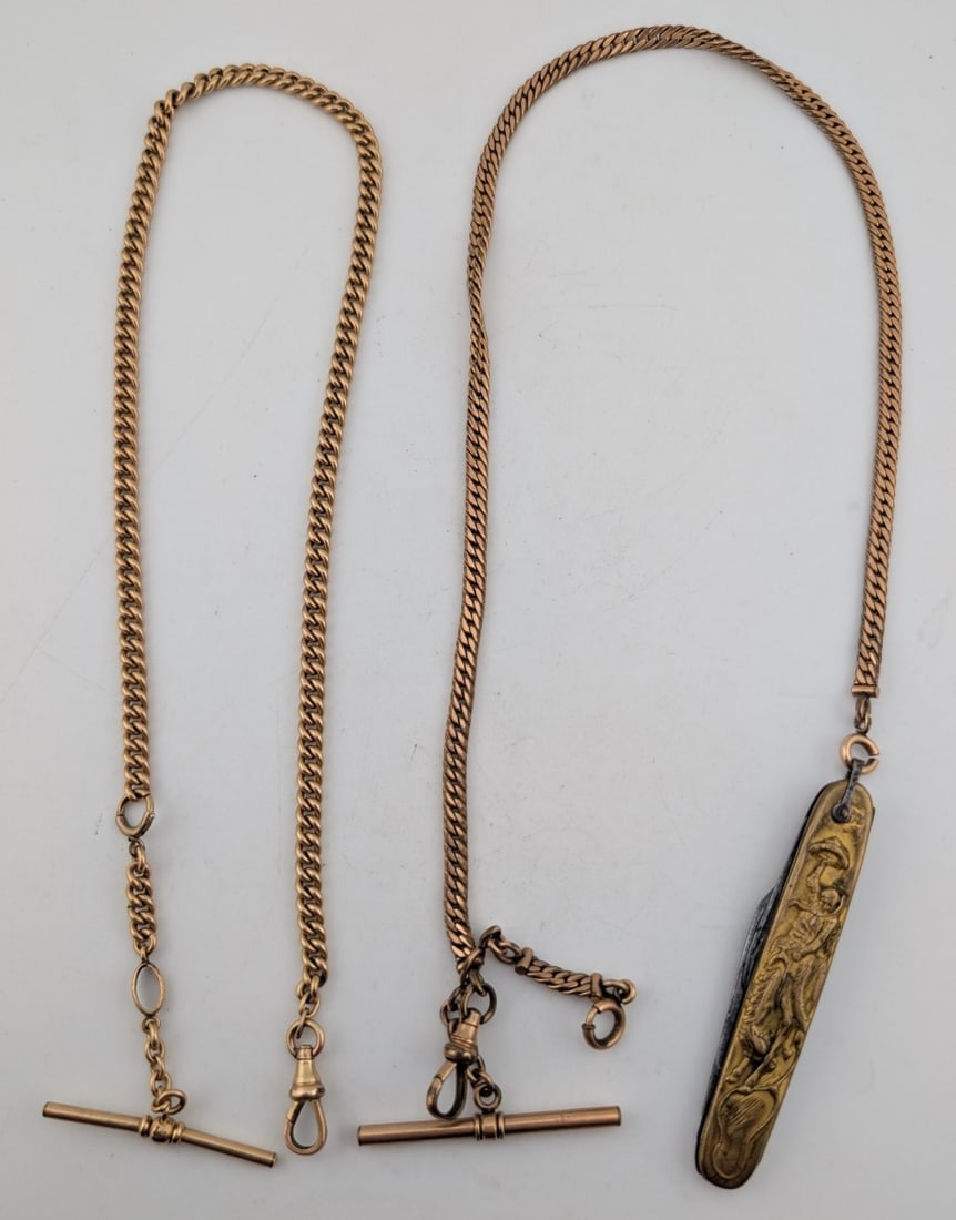 Pair Of Antique Gold Filled Watch Chains (1 of 4)