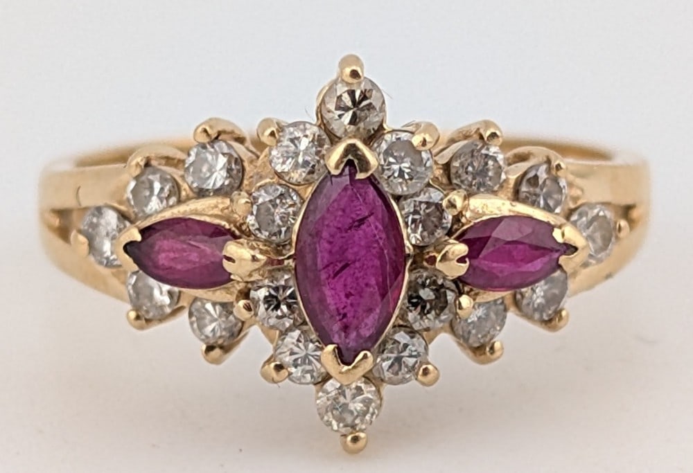 14K Gold Ruby & Diamond Ring (1 of 4)