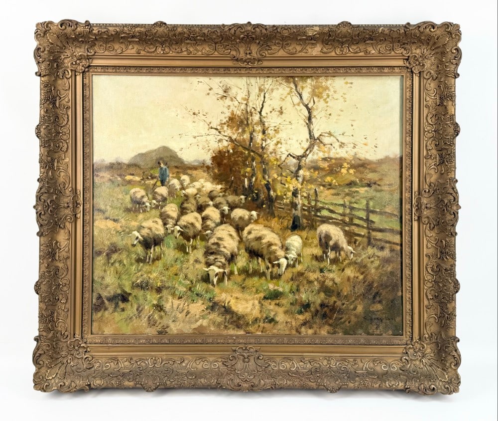Cornelis Verschuur "Sheep In Pasture" Oil Painting On Canvas (1 of 4)