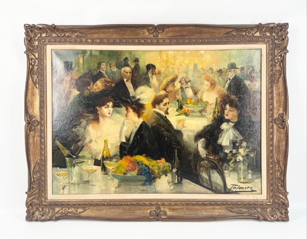 Alfredo Palmero De Gregorio "Chez Maxim's Paris" Oil On Canvas Painting (1 of 4)