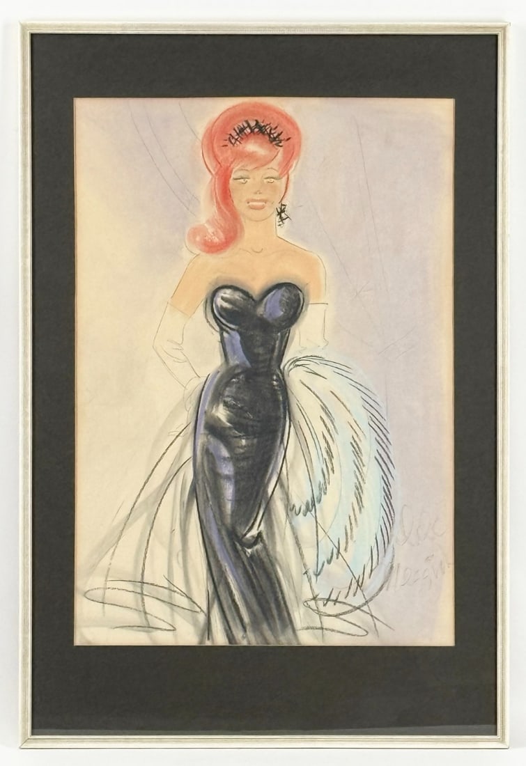 Dale (Dalia) Messick "Brenda Starr" Watercolor & Pencil Drawing On Paper (1 of 4)