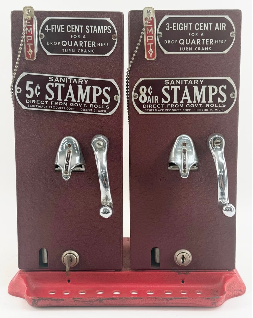 Vintage 25 Cent Schermack Sanitary Stamp Vending Machine (1 of 5)