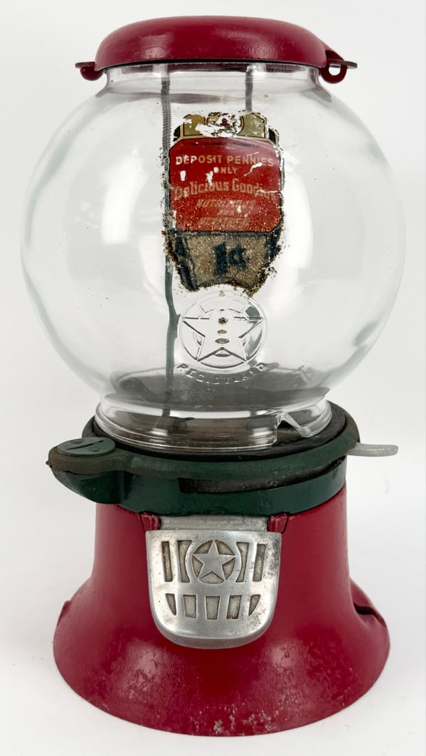 Vintage Restored 1 Cent Columbus Star Countertop Gumball/Peanut Vending Machine (1 of 6)