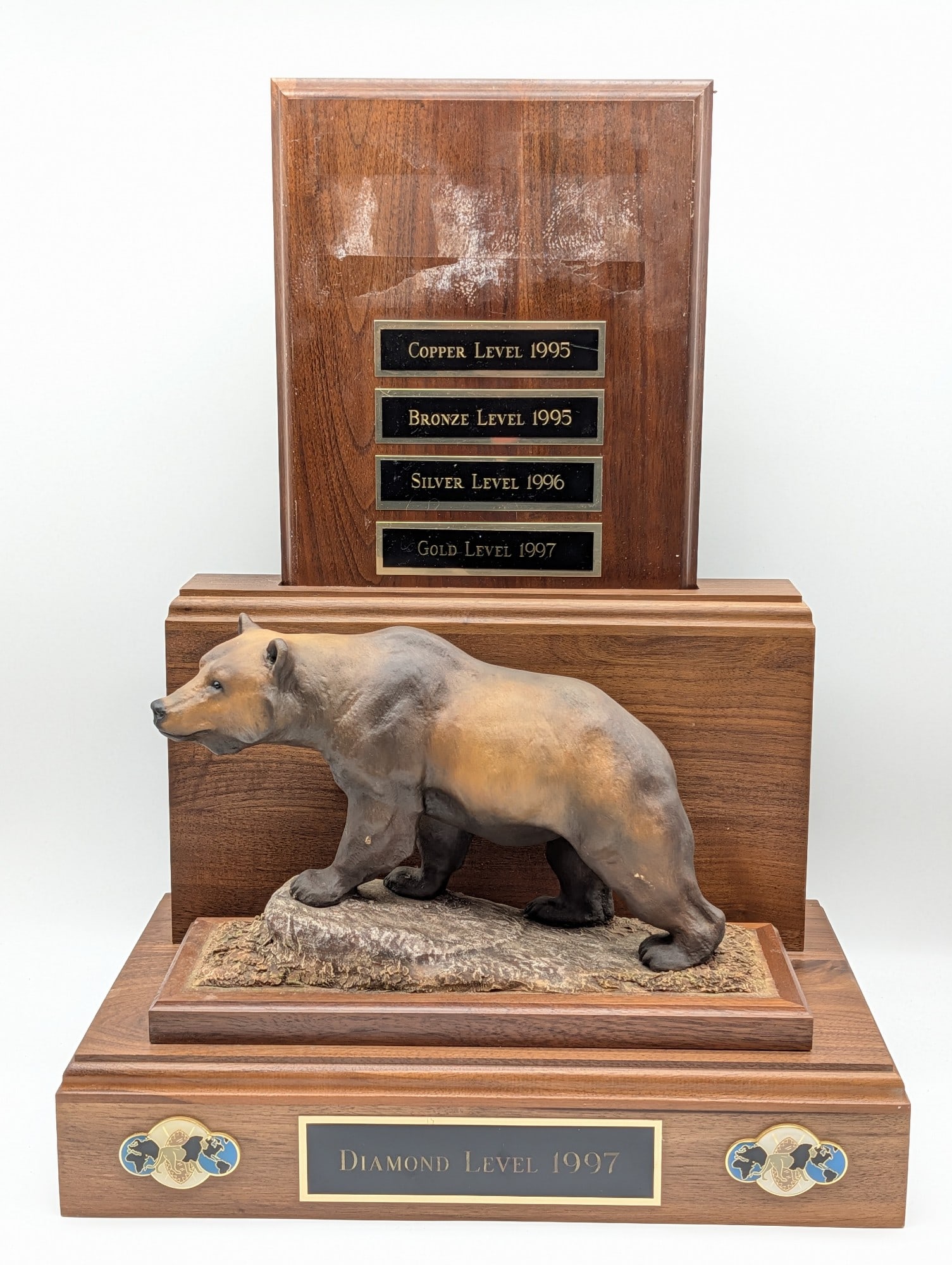 1997 Louis Paul Jonas SCI Diamond Level Resin Brown Bear Statue Trophy (1 of 5)