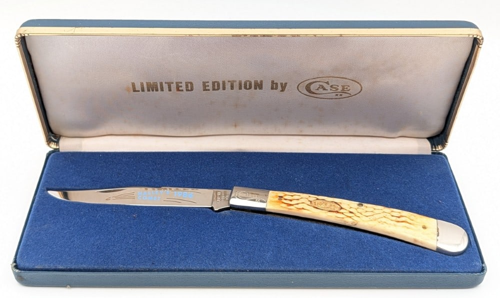 Ltd 1986 Case XX Halley's Comet Jigged Bone Large Trapper W6151 w/ Box (1 of 5)