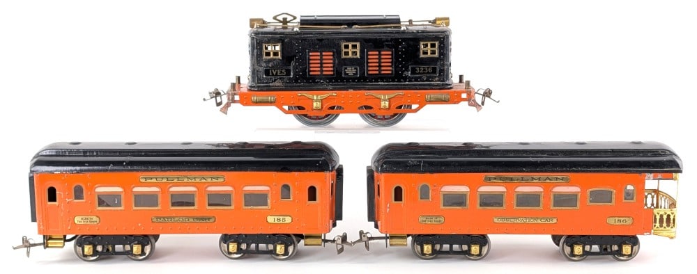 Prewar Ives 3236 Halloween Passenger Car Set (1 of 9)
