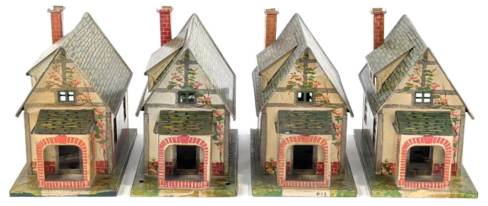 (4) No. 184 Lithographed Bungalows w/ Green Roofs (1 of 9)