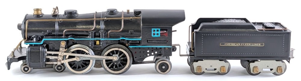Restored American Flyer Wide Gauge Steam Locomotive w/ Tender (1 of 10)