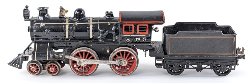 Bing Cast Iron Clockwork 4-4-0 Locomotive with Tender (1 of 9)