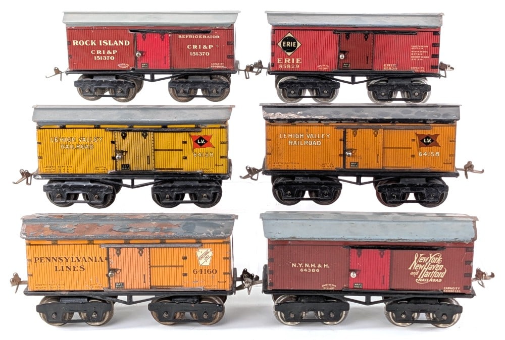 (6) Ives Tin Boxcar / Refrigerator Cars (1 of 13)