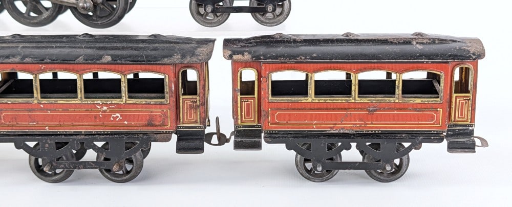 Issmayer Tin Clockwork Passenger Train Set - 5