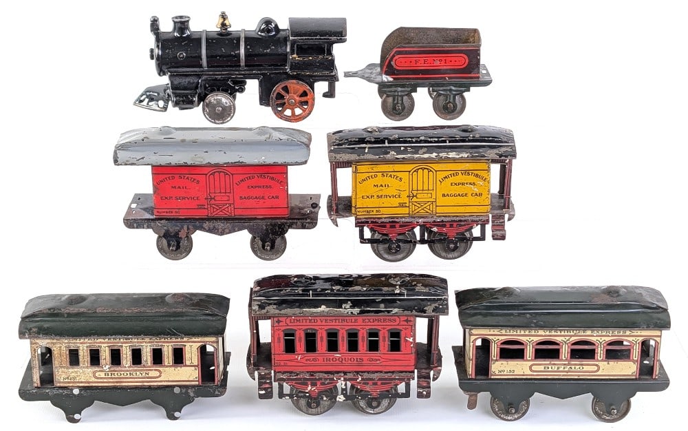 Early Ives Locomotive with No. 1 Tender and Passenger Cars (1 of 7)