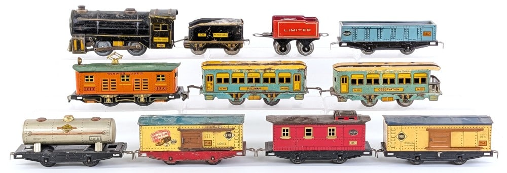 Winner Lines 1010 Electric Locomotive, Tom Thumb Engine & Tender, and Tin Cars (1 of 9)