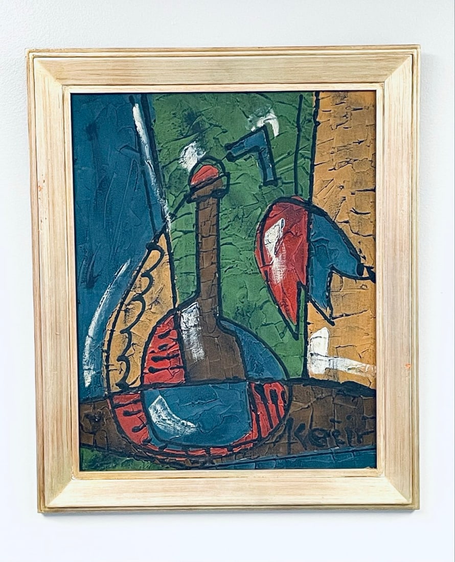 Bohumil Samuel Kecir Abstract Oil Painting: Bohumil Samuel Kecir Abstract Oil Painting. Abstract Oil Painting on Board. Measures 19 1/2? x 23 1/2