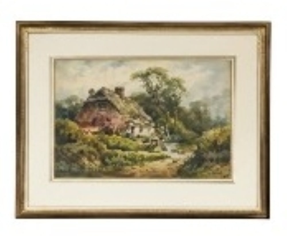 Henry Stannard Watercolor Cottage Scene (1 of 8)
