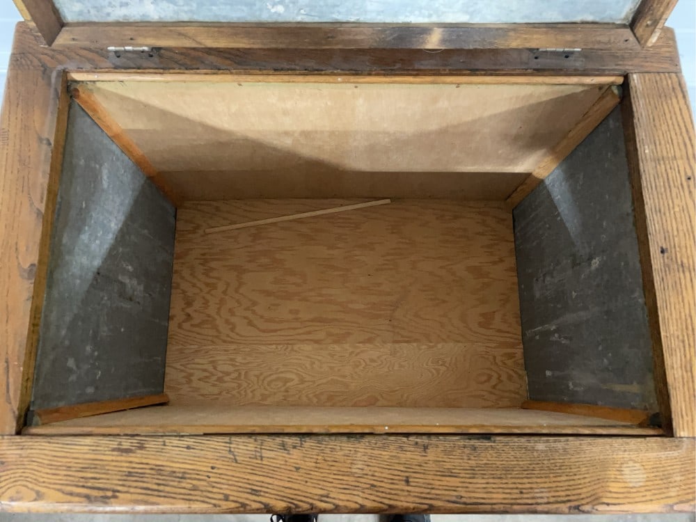 Antique Oak Ice Box/Chest - 10