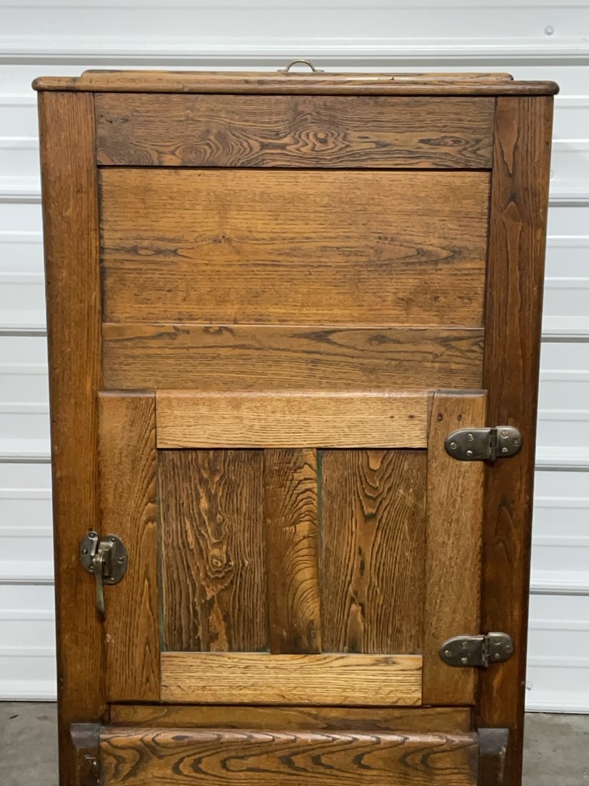 Antique Oak Ice Box/Chest - 3