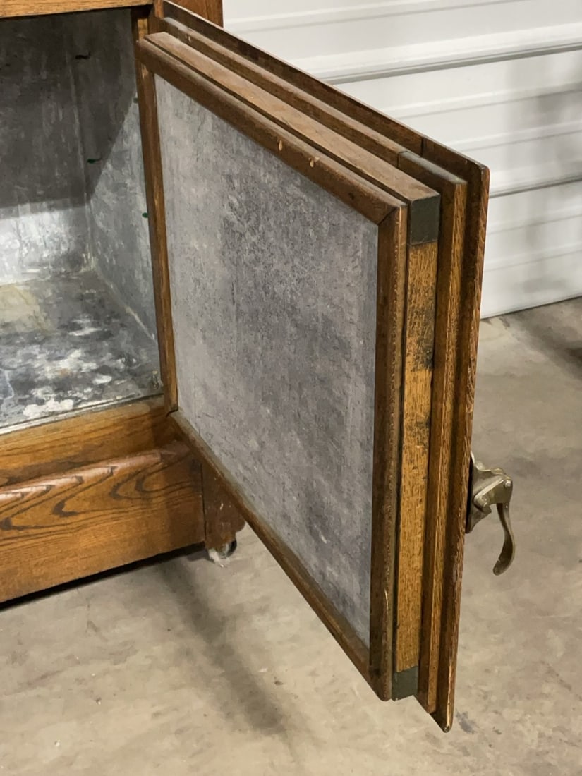 Antique Oak Ice Box/Chest - 7
