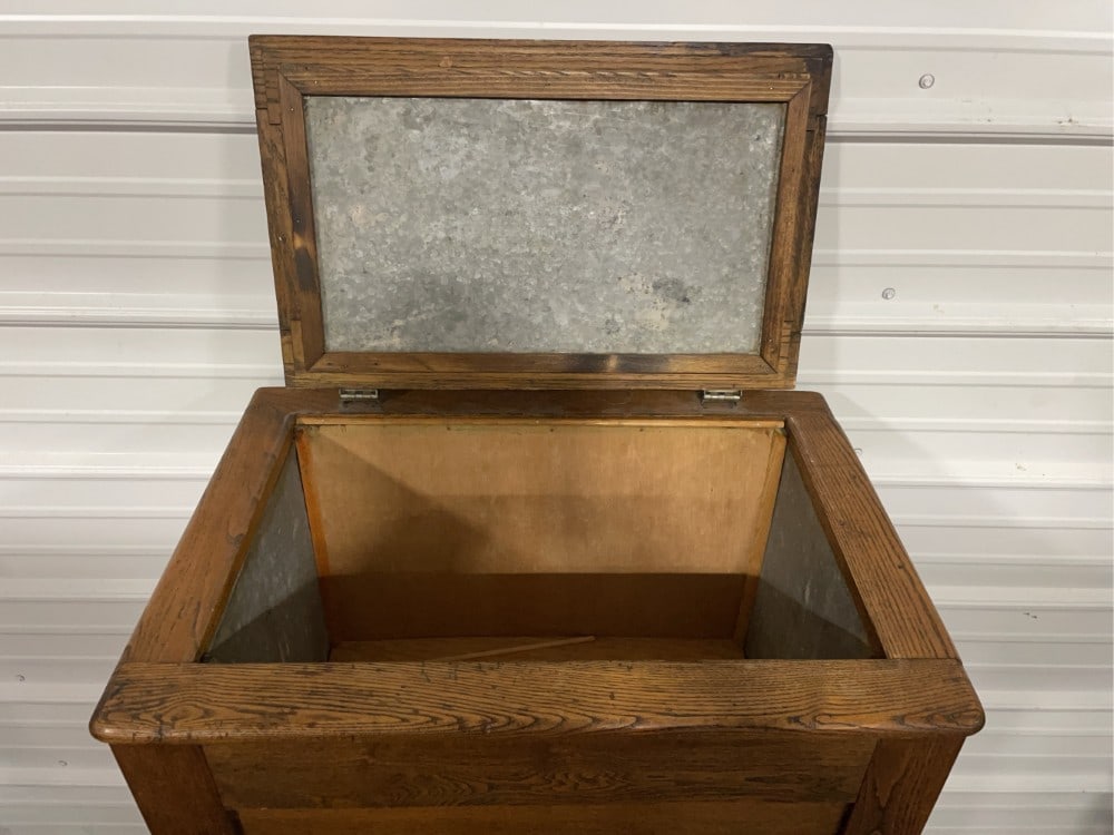 Antique Oak Ice Box/Chest - 8