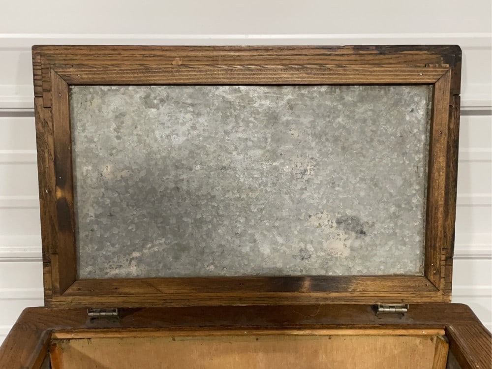 Antique Oak Ice Box/Chest - 9