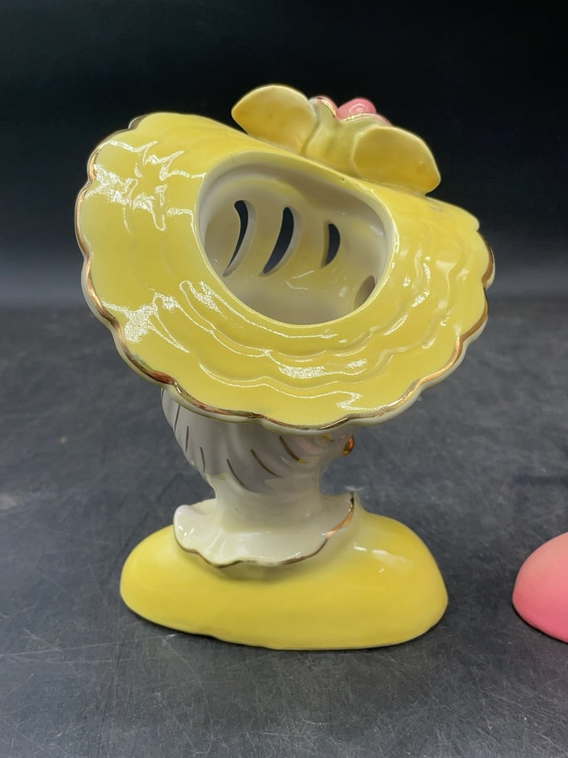 (2) Ceramic Lady Head Vases - 11