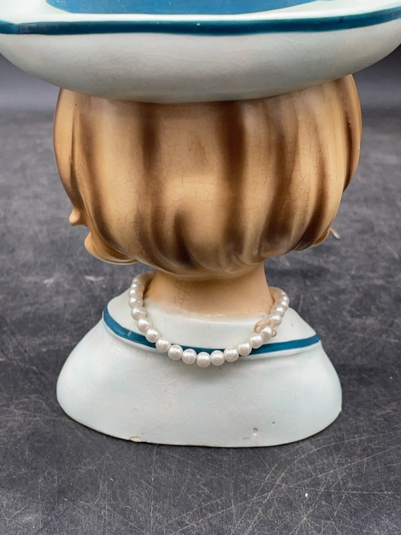 (3) Ceramic Lady Head Vases - 6