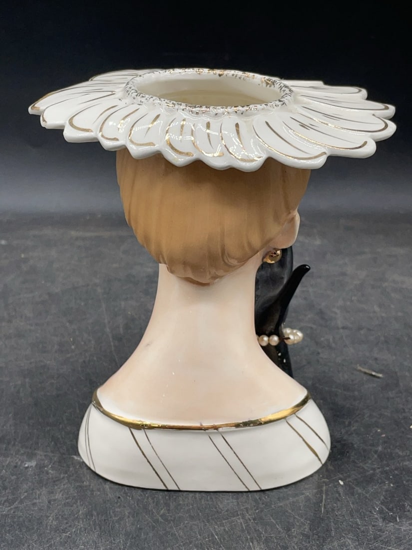 (3) Ceramic Lady Head Vases - 12