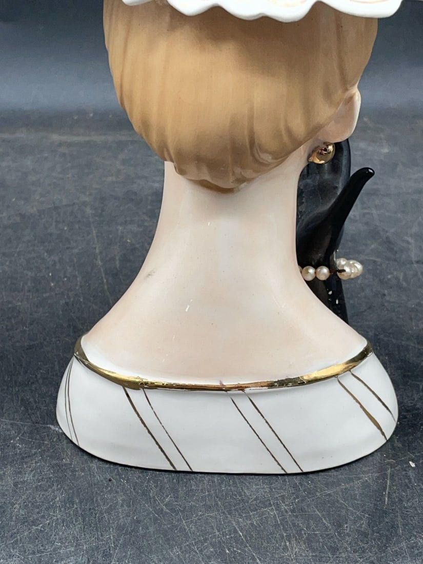 (3) Ceramic Lady Head Vases - 13