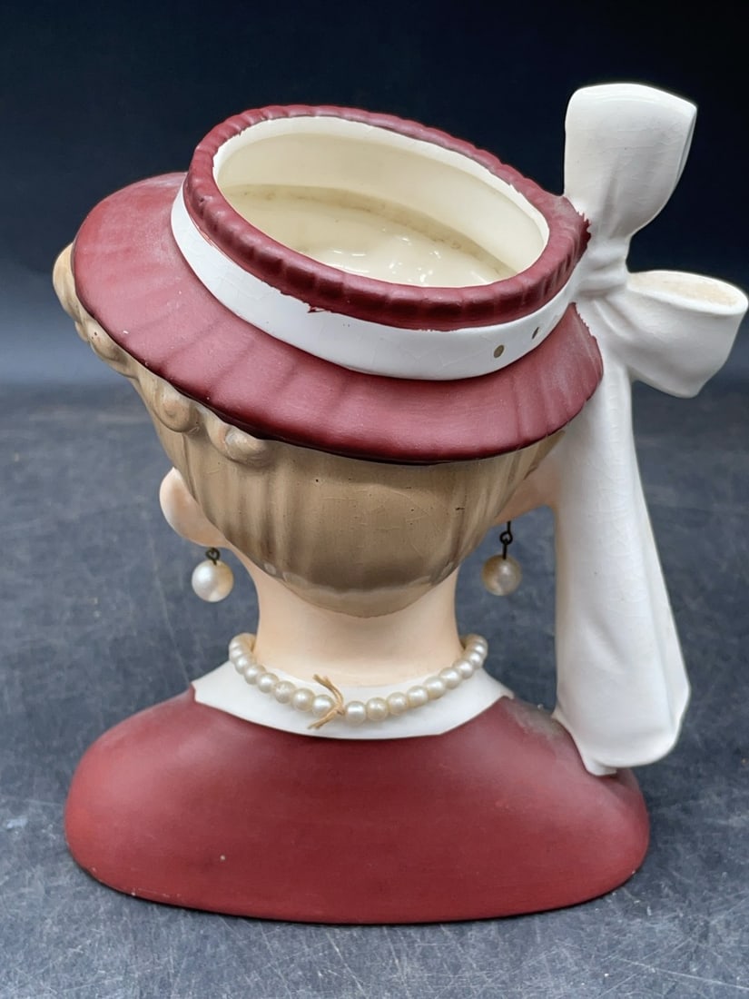 (3) Ceramic Lady Head Vases - 19