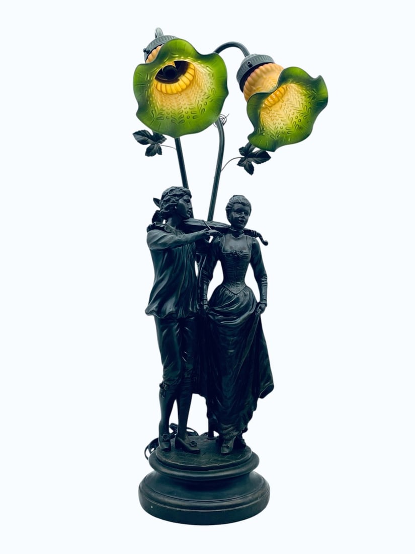 Art Nouveau Style Twin Figural Table Lamp (1 of 10)