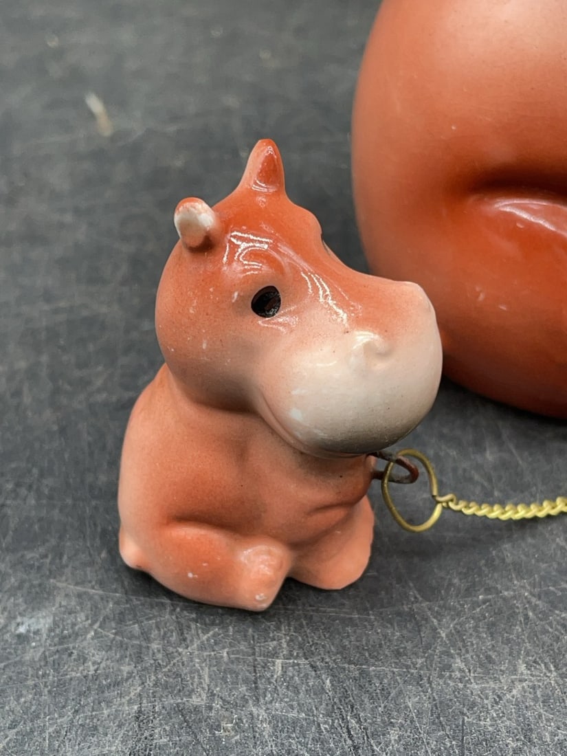 (3) Hippo Ceramic Figurines Set - 4