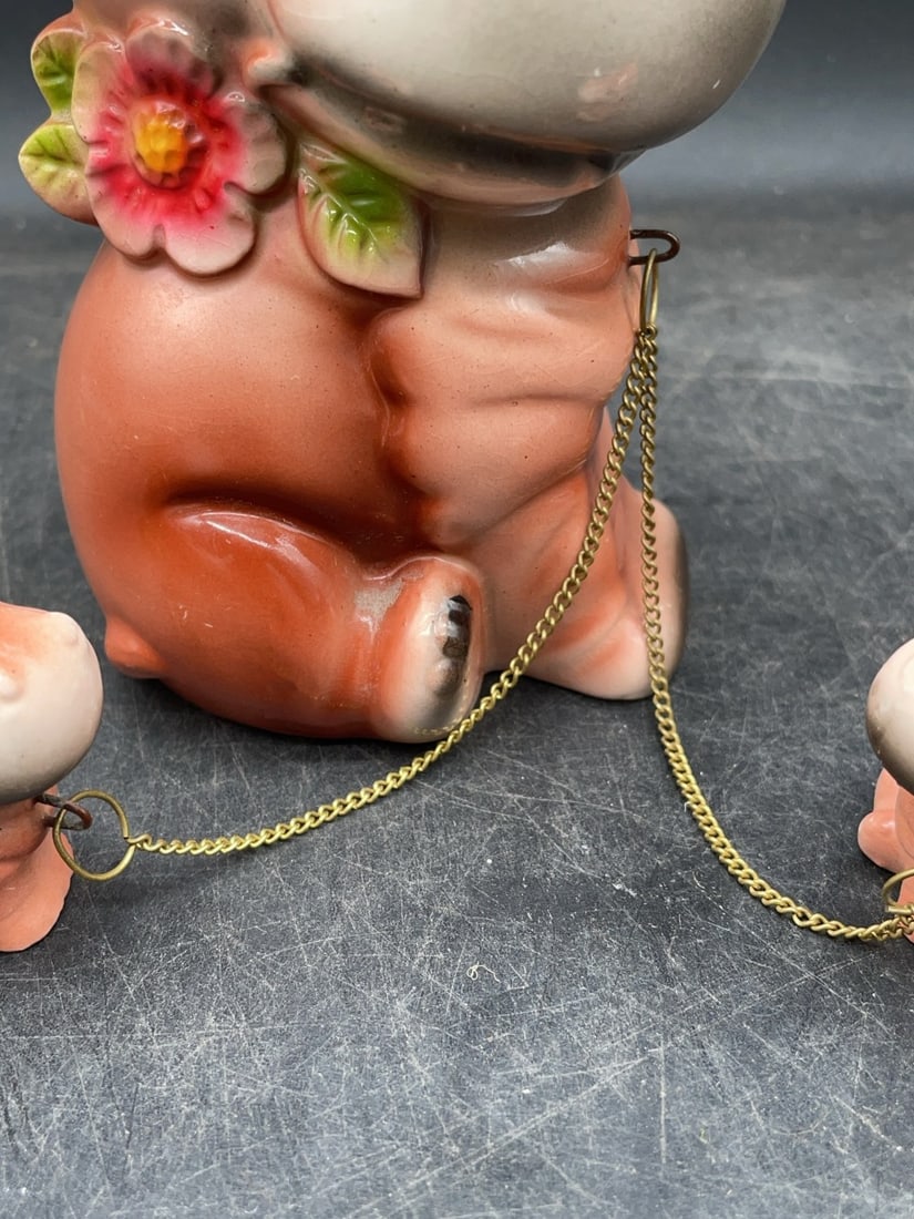 (3) Hippo Ceramic Figurines Set - 5