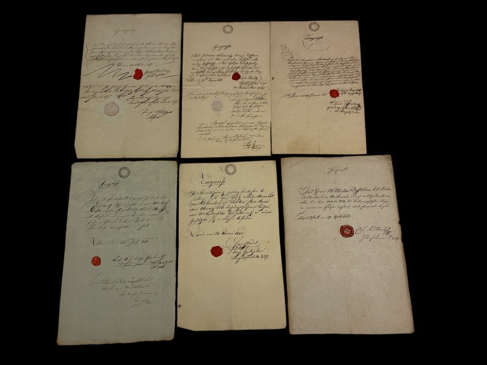 6 Antique Red Wax Seal Documents (1 of 20)