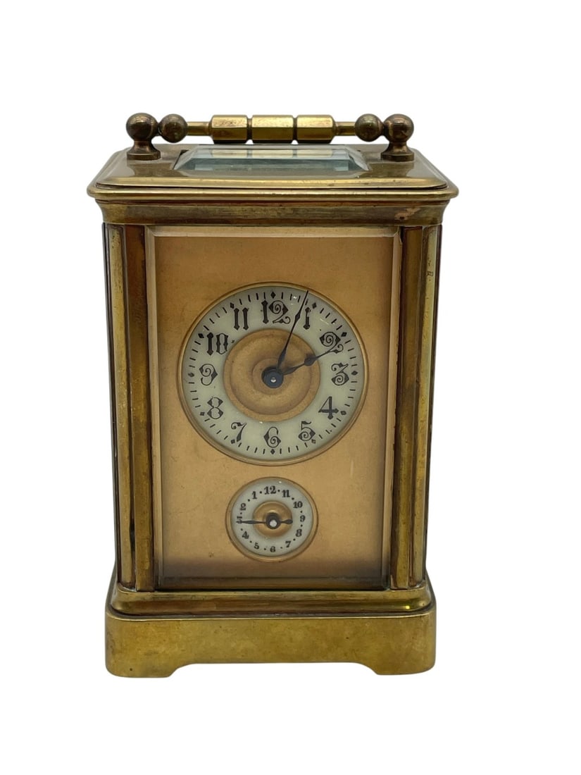 Antique French Miniature Brass Carriage Clock (1 of 8)