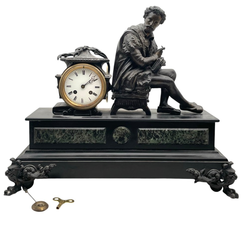 Antique Marble Slate Mantle Clock/Statue (1 of 12)