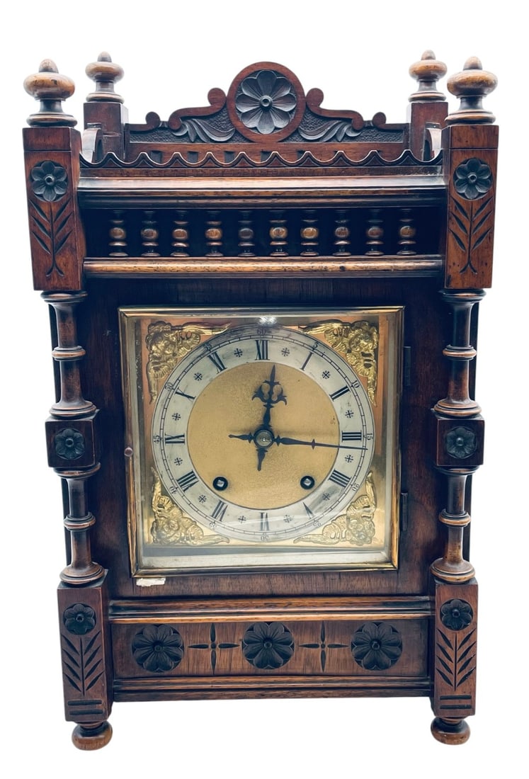 Antique Hand Carved W. & H Mantle Clock (1 of 12)