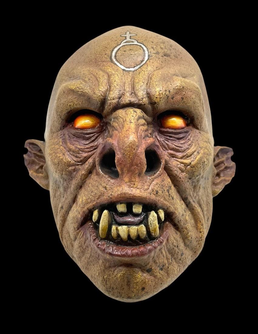 Latex Abyss Halloween Mask: Latex Abyss Halloween Mask. Mask Measures 7? tall and is in overall good condition.