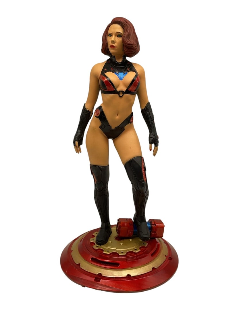 3-D Printed Black Widow Figure: 3-D Printed Black Widow Figure. Figure Measures 14? and has crack on back of base.