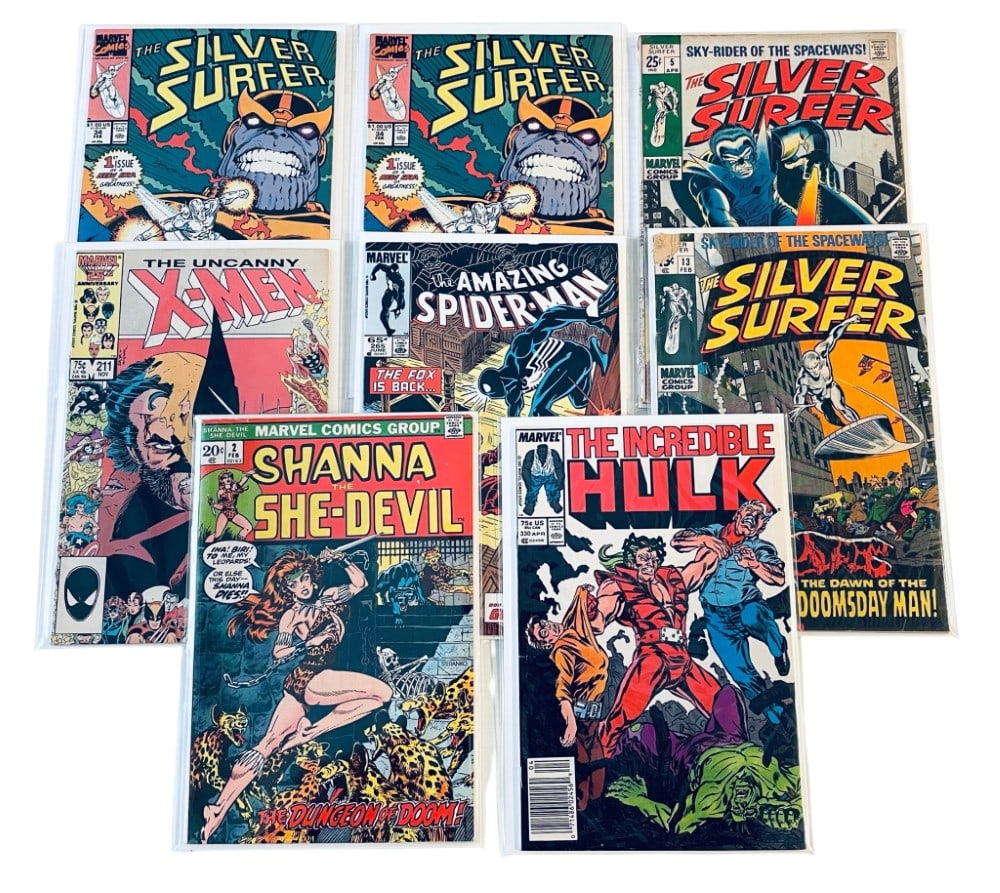 8 Vintage Marvel Comic Books including Silver Surfer and more (1 of 14)