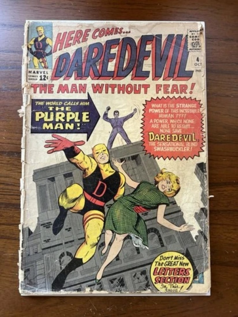1964 Daredevil #4 Comic Book - 1st Appearance of Killgrave (1 of 1)